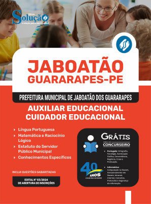 Apostila Prefeitura de Jaboatão dos Guararapes - PE 2024 - Auxiliar Educacional - Cuidador Educacional - Imagem 3