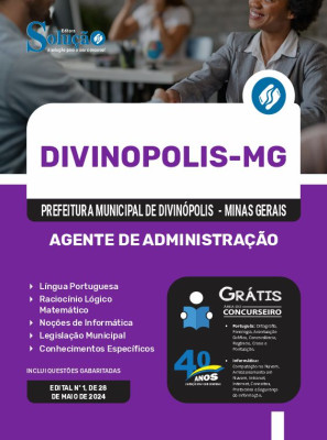 Apostila Prefeitura de Divinópolis - MG 2024 - Agente de Administração - Imagem 3