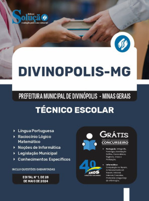 Apostila Prefeitura de Divinópolis - MG em PDF 2024 - Técnico Escolar - Imagem 1