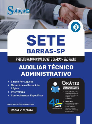 Apostila Prefeitura de Sete Barras - SP 2024 - Auxiliar Técnico Administrativo - Imagem 3