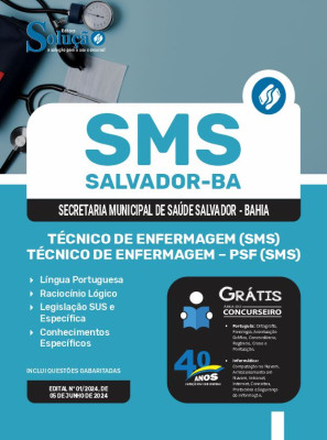 Apostila SMS Salvador 2024 - Técnico de Enfermagem (SMS) e Técnico de Enfermagem - PSF (SMS) - Imagem 3