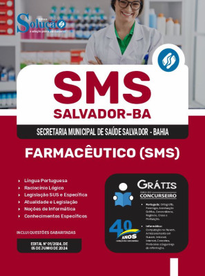 Apostila SMS Salvador em PDF 2024 - Farmacêutico (SMS) - Imagem 1