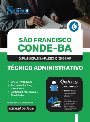 Apostila Câmara de São Francisco do Conde - BA 2024 - Técnico Administrativo - Imagem 3