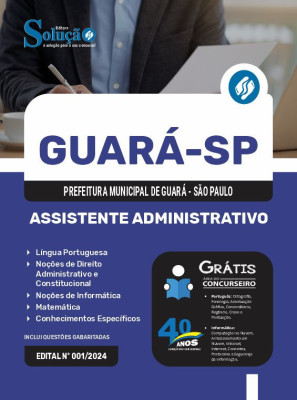 Apostila Prefeitura de Guará - SP em PDF 2024 - Assistente Administrativo - Imagem 1