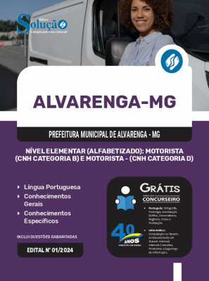 Apostila Prefeitura de Alvarenga - MG 2024 - Nível Elementar (Alfabetizado): Motorista - Imagem 3