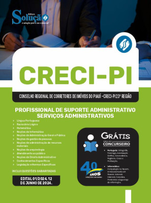 Apostila CRECI-PI 2024 - Profissional de Suporte Administrativo/Serviços Administrativos - Imagem 3