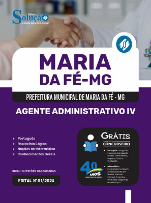 Apostila Prefeitura de Maria da Fé - MG 2024 - Agente Administrativo IV - Imagem 3