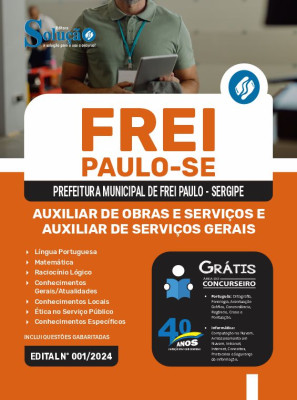 Apostila Prefeitura de Frei Paulo - SE 2024 - Auxiliar de Obras e Serviços e Auxiliar de Serviços Gerais - Imagem 3