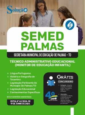 Apostila SEMED Palmas - TO 2024 - Técnico Administrativo Educacional (Monitor de Educação Infantil) - Imagem 3