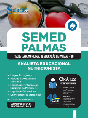 Apostila SEMED Palmas - TO 2024 - Analista Educacional Nutricionista - Imagem 3