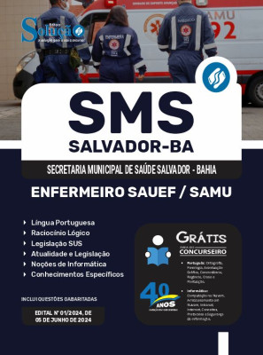 Apostila SMS Salvador 2024 - Enfermeiro SAUEF/SAMU - Imagem 3