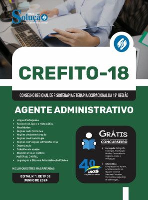 Apostila CREFITO-18 2024 - Agente Administrativo - Imagem 3