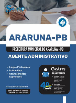 Apostila Prefeitura de Araruna - PB 2024 - Agente Administrativo - Imagem 3