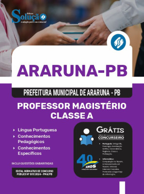 Apostila Prefeitura de Araruna - PB 2024 - Professor Magistério Classe A - Imagem 3