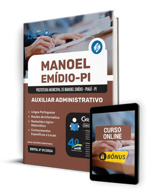 Apostila Prefeitura de Manoel Emídio - PI 2024 - Auxiliar Administrativo - Imagem 1