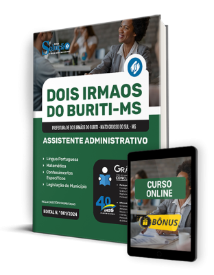 Apostila Prefeitura de Dois Irmãos do Buriti - MS 2024 - Assistente Administrativo - Imagem 1