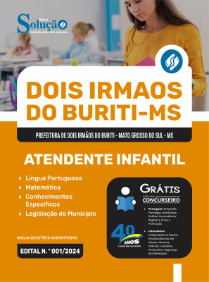 Apostila Prefeitura de Dois Irmãos do Buriti - MS 2024 - Atendente Infantil - Imagem 3