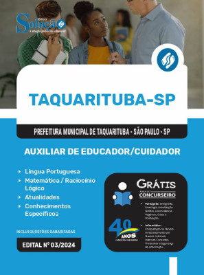 Apostila Prefeitura de Taquarituba - SP 2024 - Auxiliar de Educador/Cuidador - Imagem 3