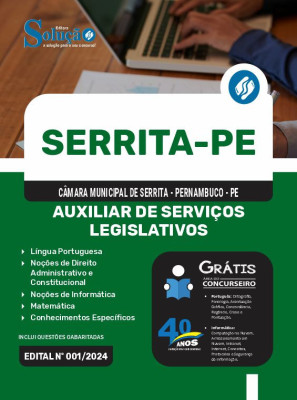 Apostila Câmara de Serrita - PE em PDF 2024 - Auxiliar de Serviços Legislativos - Imagem 1