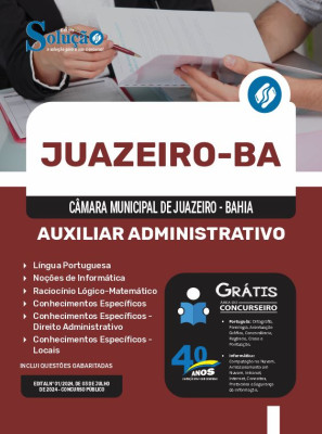 Apostila Câmara de Juazeiro - BA 2024 - Auxiliar Administrativo - Imagem 3