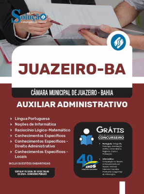 Apostila Câmara de Juazeiro - BA em PDF 2024 - Auxiliar Administrativo - Imagem 1