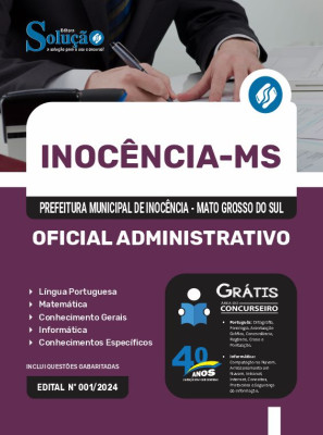 Apostila Prefeitura de Inocência - MS 2024 - Oficial Administrativo - Imagem 3