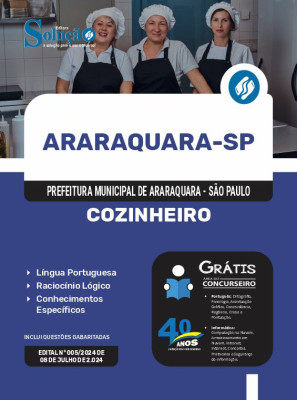 Apostila Prefeitura de Araraquara - SP 2024 - Cozinheiro - Imagem 3