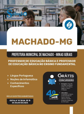 Apostila Prefeitura de Machado - MG em PDF 2024 - Professor de Educação Básica e Professor de Educação Básica no Ensino Fundamental - Imagem 1