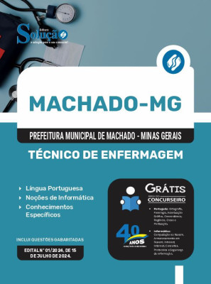 Apostila Prefeitura de Machado - MG em PDF 2024 - Técnico de Enfermagem - Imagem 1