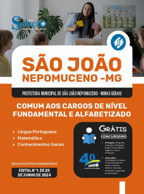 Apostila Prefeitura de São João Nepomuceno - MG 2024 - Comum aos Cargos de Nível Fundamental e Alfabetizado - Imagem 3