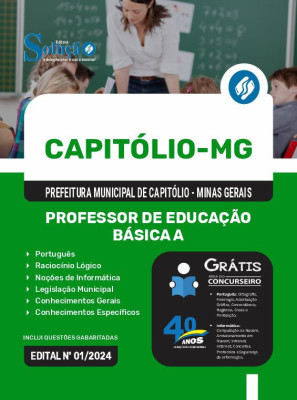 Apostila Prefeitura de Capitólio - MG em PDF 2024 - Professor de Educação Básica A - Imagem 1