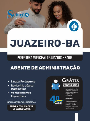 Apostila Prefeitura de Juazeiro - BA 2024 - Agente de Administração - Imagem 3