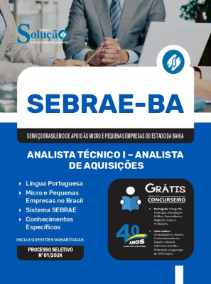 Apostila SEBRAE-BA 2024 - Analista Técnico I - Analista de Aquisições - Imagem 3