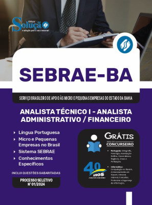 Apostila SEBRAE-BA 2024 - Analista Técnico I - Analista Administrativo/Financeiro - Imagem 3