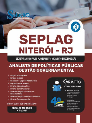 Apostila SEPLAG Niterói - RJ 2024 - Analista de Políticas Públicas - Gestão Governamental - Imagem 3