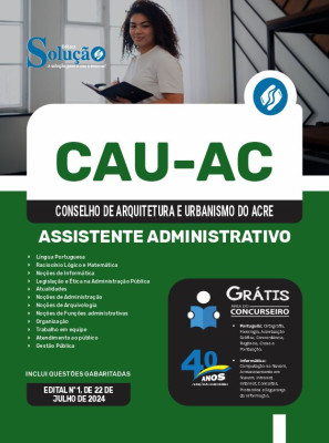 Apostila CAU-AC 2024 - Assistente Administrativo - Imagem 3