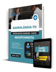 Capa Apostila Prefeitura de Barrolândia - TO 2024 - Recepcionista