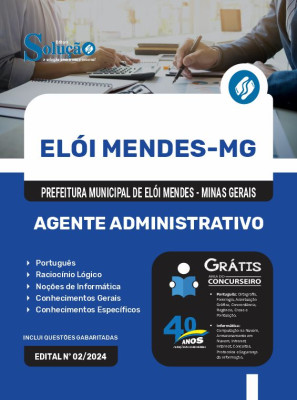 Apostila Prefeitura de Elói Mendes - MG em PDF 2024 - Agente Administrativo - Imagem 1