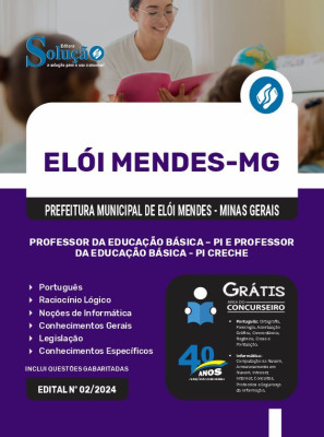 Apostila Prefeitura de Elói Mendes - MG em PDF  - Professor da Educação Básica - PI e Professor da Educação Básica - PI Creche - Imagem 1