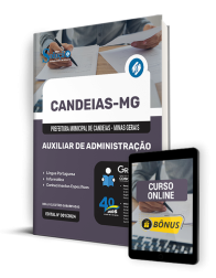 Capa Apostila Prefeitura de Candeias - MG 2024 - Auxiliar de Administração