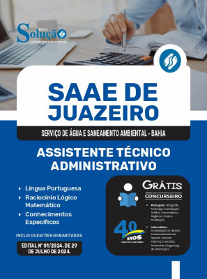 Apostila SAAE de Juazeiro - BA 2024 - Assistente Técnico-Administrativo - Imagem 3