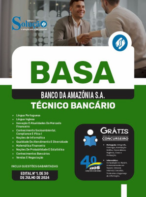 Apostila BASA em PDF 2024 - Técnico Bancário - Imagem 1