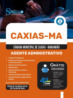 Apostila Câmara de Caxias - MA 2024 - Agente Administrativo - Imagem 3