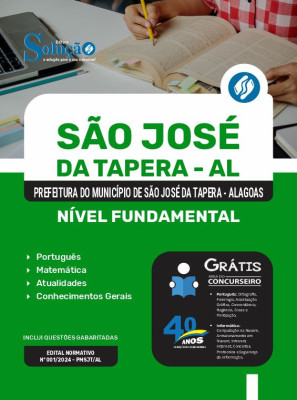 Apostila Prefeitura de São José da Tapera - AL em PDF 2024 - Nível Fundamental - Comum - Imagem 1