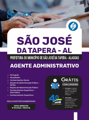 Apostila Prefeitura de São José da Tapera - AL 2024 - Agente Administrativo - Imagem 3