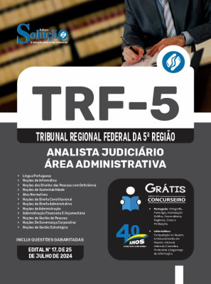 Apostila TRF-5 2024 - Analista Judiciário - Área Administrativa - Imagem 3