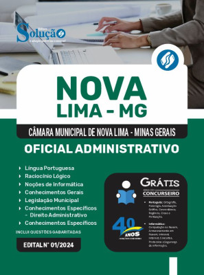 Apostila Câmara de Nova Lima - MG  - Oficial Administrativo - Imagem 3