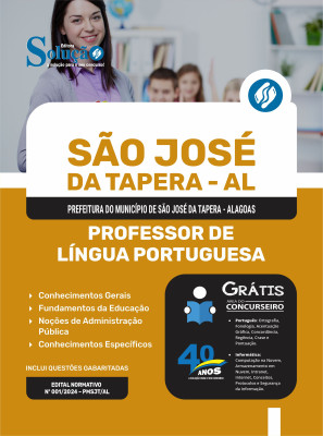 Apostila Prefeitura de São José da Tapera - AL em PDF 2024 - Professor de Língua Portuguesa - Imagem 1