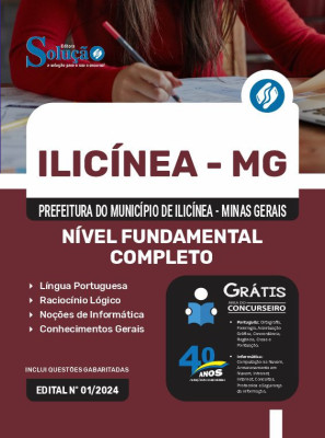 Apostila Prefeitura de Ilicínea - MG em PDF 2024 - Nível Fundamental Completo - Imagem 1