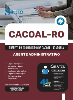 Apostila Prefeitura de Cacoal - RO 2024 - Agente Administrativo - Imagem 3